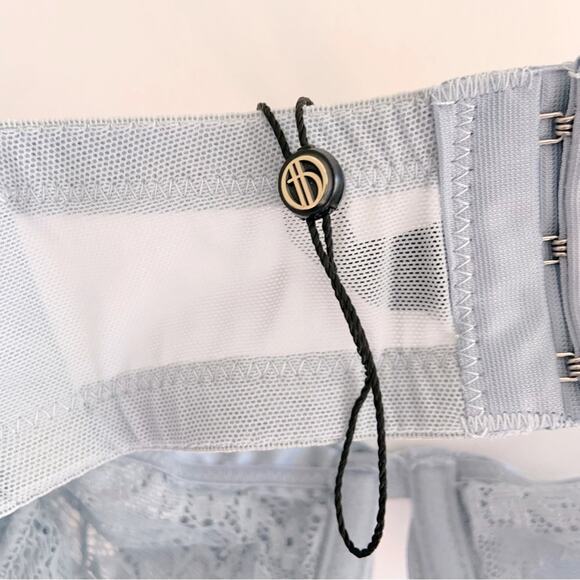 House of Desire Sienna Satin & Lace Bra  Blue Romantic Underwire Size 3X/4X NEW - Picture 14 of 16